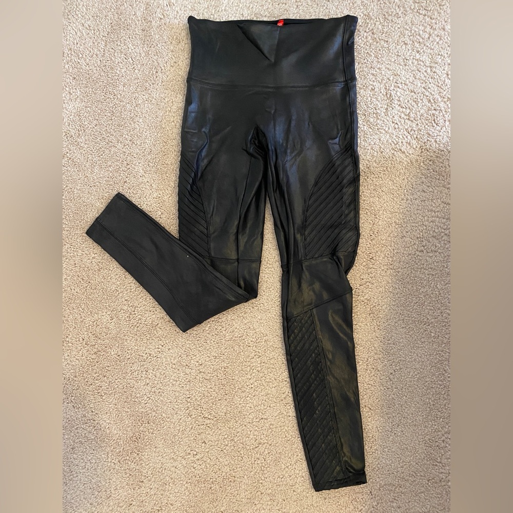 SPANX Faux Leather Moto Leggings